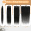 Yekartary Clip in Hair Extensions Real Human Hair 100% Remy Hair 14inch 7PCS Straight Hairpieces Clip-ins for Women Dark Black