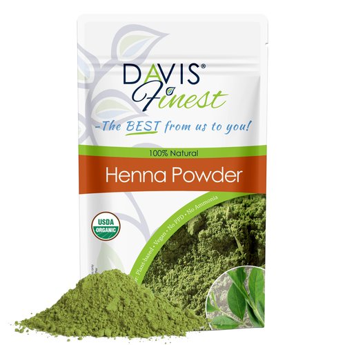 Davis Finest Henna Hair Dye 250g, Organic, Natural Henna Powder Hair Color, Beard Dye