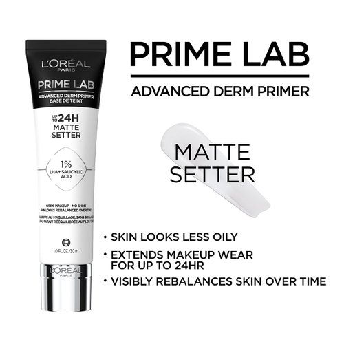 L'Oreal Paris Prime Lab Up to 24H Matte Setter Face Primer Infused with Salicylic Acid to Grip and Extend Makeup with a No Shine Finish, 1.01 Fl Oz