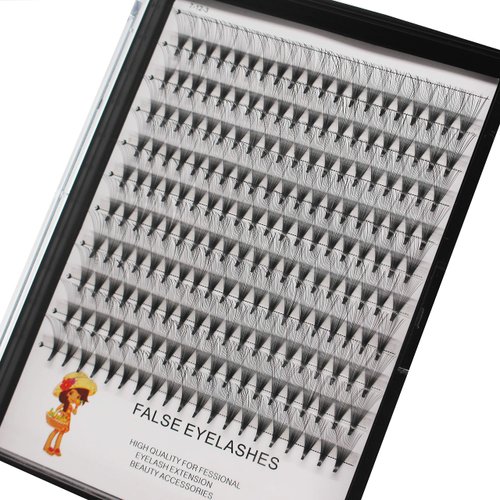 Bodermincer 200pcs 20D Premade Volume Fans Eye Lashes Extensions Thickness 0.07mm 8-16mm to Choose Black Soft Individual False Eyelashes Makeup Fake Lashes Cluster（10mm）