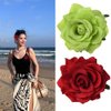 Green Rose Pin Red Flower Hair Clips for Women Floral Brooch Fabric Flower Pin Hair Flowers for Women Green Rose Hair Clip Hair Accessories for Wedding Hair Clip Green Brooch Flowers for Hair 2Pcs