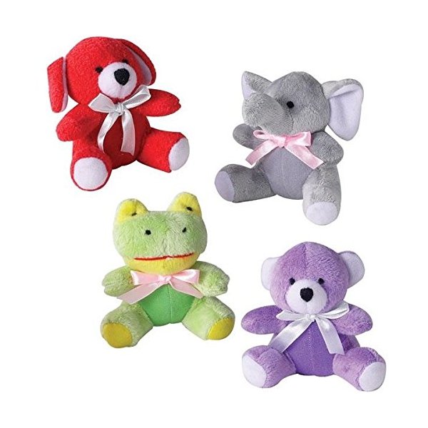 Zanies ITTY BITTIES Small Breed Dog Toy Brightly Colored Squeaker Toys Choose Character(Full Set - All 4 Toys)