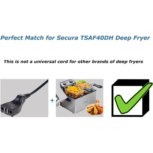 Secura Magnet Power Cord for TSAF40DH Deep Fryer(Interface Size:1.6 * 0.8 inch), Not a Universal Cord for Other Brands of Deep Fryers