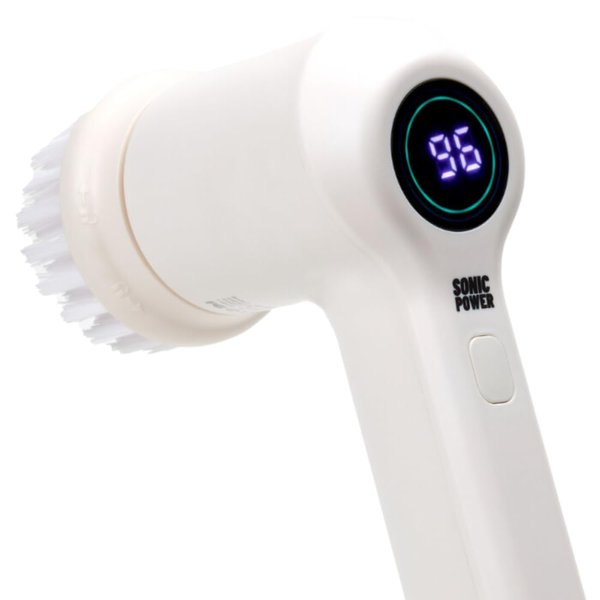 SonicPower Electric Scrubber, IPX 7 Waterproofing, 4 Multi-Purpose Attachments Included, 2 Scrubbing Speeds, Screen Display, Long Lasting Rechargeable Battery