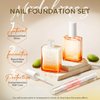 modelones Milky White Nail Natural Concealer Kit, 15ml Nail Polish Foundation with Top Coat & Cuticle Oil, Nail Care for Growth Gifts for Women