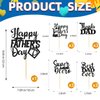 Happy Fathers Day Cupcake Topper – Best Dad Ever Glitter Cake Decorations for Father’s Day Party Supplies, Fathers Day Toppers for Cupcakes, Cakes, Desserts – Reusable, Personalized Gift for Dad