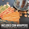 Teachers Choice Digital Coin Counter Automatic Coin Sorter - 2023 Version - Automatically Sorts U.S. Coins into Individual Tubes and Keeps Digital Count, with 20 Coin Wrappers Included (Gray)