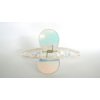 Generic Clear frosted white spotted Iridescent hair claw clip for fine thin hair