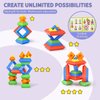 Blocks Building Toys for Toddlers 1-3 3-5, Montessori Pyramid Stacking Blocks Preschool Educational Toys for Ages 2 3 4 5 6 Boys & Girls Learning Stem Sensory Toys Kids Birthday, 45PCS