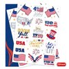 AOYOO Fourth of July Decorations Temporary Tattoos 30 Giltter Style Red White and Blue Patriotic Party Supplies 4th of July Accessories USA America Flag Memorial Day Independence Day Labor Day