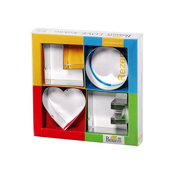 Birkmann Set of Four Love Letter Cookie Cutters