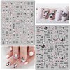 8 Sheets Cute Animal Nail Art Adhesive Sticker Cows Dog Cat Pig Dragon Cartoon Nail Stickers 3D Nail Art Design for Women Girls Manicure Tips Charms Decoration Acrylic Nails Supplies Nail Decals