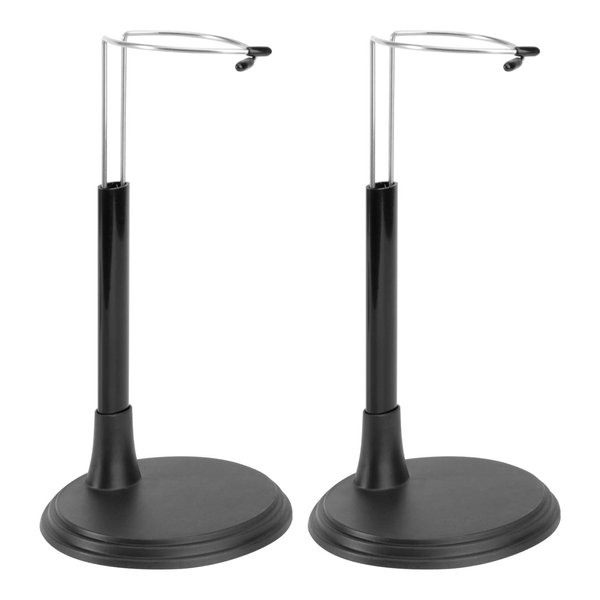 jojofuny 2Pcs Doll Support Stand Portable Doll Bear Toy Organizer Display Bracket Doll Holder Frame Rack for Home Shop Black, 11 Inch Tall
