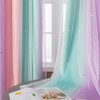 XiDi Curtains for Girls Bedroom Kids Room Unicorn Princess Theme Room Darkening 63 inches Long Wall Decals Pink Purple Green, W52 X L63