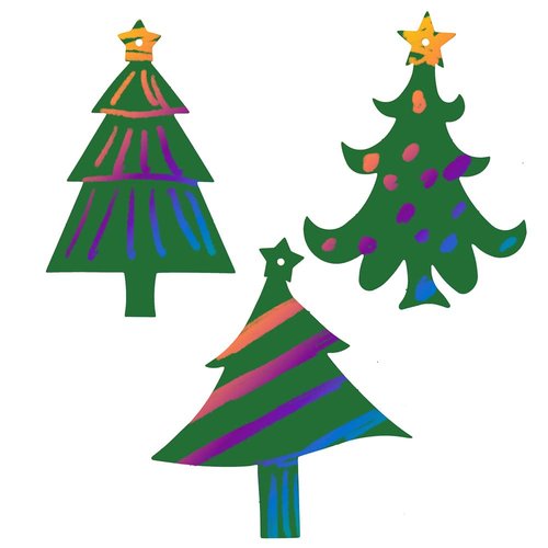 Craft County Magic Color Scratch Christmas Ornament | 7 Different Types | Easy & Fun Homemade Holiday Themed Art | Paper Hanging Supplies