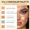 FALOCUTUS 5 In 1 Multi-Use Correcting Concealer Palette,Waterproof Long Lasting Contour Palette,Professional Creamy Concealer Kit for Women,Easy to Create Full Coverage and Natural Finish.#5