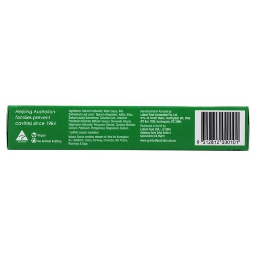 Grants of Australia - Natural Toothpaste Mild Mint with Aloe Vera - 3.85 oz.