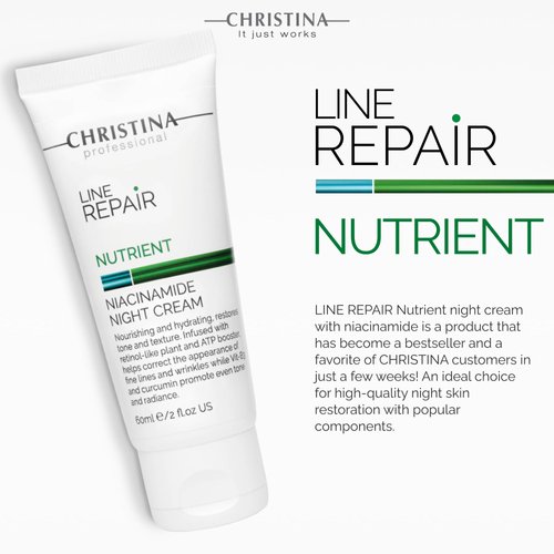 -CHRISTINA- Line Repair Nutrient Niacinamide Night Cream - For Combination Normal Dry Skin 60 ml / 2 fl.oz