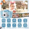 FurUlixty Upgraded Kids Camera Toys - Kids Digital Camera with Soft Silicone Cover, 1080P HD Selfie Video Camera for Boy Girl Toddler, with 64G SD Card, 3Hrs of Ultra-Long Battery Life (Azure Cat)