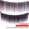 LUXEDIVA 20 22 24 inch 3 Bundles Hair Extensions, Straight Weave Brazilian Hair Bundles, 100% Unprocessed Virgin Brazilian Human Hair, Natural Black Color Bundles