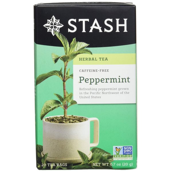 Stash Tea Peppermint Herbal Tea - Naturally Caffeine Free, Non-GMO Project Verified Premium Tea with No Artificial Ingredients, 20 Count (Pack of 6) - 120 Bags Total
