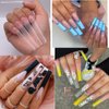 3XL Coffin No C Curve Nail Tips-Clear Acrylic Nails Long Coffin Shape Nail Tips SITELENABY 420 pcs Flattened Half Cover False Nails for Nail Salons and DIY French ABS Nail Art Tips 12 Size (coffin 3xl no c 420pcs per box)