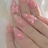 24 Pcs Pink Press on Nails Almond Shape Bow Fake Nails with Aurora Designs Pink Bows Acrylic Nails Medium Length Cute False Nails Stick on Nails Reusable Gradient Nail Kits for Women Girls