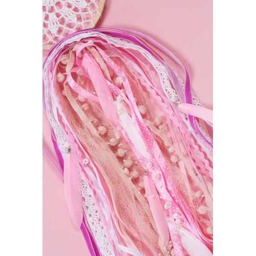 DIY Dream Catcher Kit Do It Yourself Craft kit for girls Creative Activity Birthday Party Favor Make Your own Diam 6.2"Pink Blush White Dreamcatcher