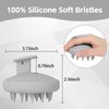 HHWXMHH Scalp Massager Hair Brush, Soft Silicone Hair Scrubber for Hair Growth & Head Massage, Shampoo Brush Scalp Scrubber, Dry & Wet Shower Hair Brush for Women Men Adult Child (Grey)
