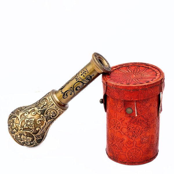 Handmade Royal Pirates Antique Marine Telescope with Leather Case Dollond London Marine Article Nautical Spyglass Home & Table Decor