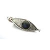 Small dark blue or green stone metal alligator hair clip fine thin hair (Primary color: Deep blue)