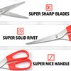 G.CATACC 4-Pack Scissors All Purpose with Ultra Sharp Blade, Comfort-Grip Handles for Office Home School Sewing Fabric Craft Supplies, Right/Left Hand User