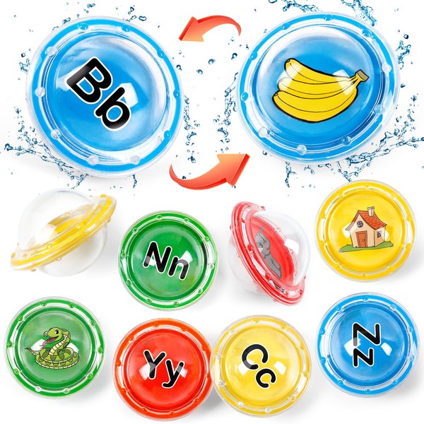 Edulok UFO Toddler Bath Toys Floating Pool Toys, Shower Bathtub Alphabet Learning ABC Letters Game, Baby Water Pool Swimming Toys, Educational Learning Activities Sensory Toys for Kids