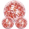 Hsei 3 Pcs Inflatable Beach Ball Glitter Beach Ball Christmas Swimming Pool Balls Floatable Confetti Ball Christmas Outdoor Decor for Beach Party Xmas Party Favor(Rose Gold)