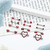 JOERICA 6 Pairs 14G Nipple Rings for Women 316L Stainless Steel Heart Butterfly Moon CZ Flower Barbell Nipple Rings Set Cute Nipplerings Piercing Jewelry