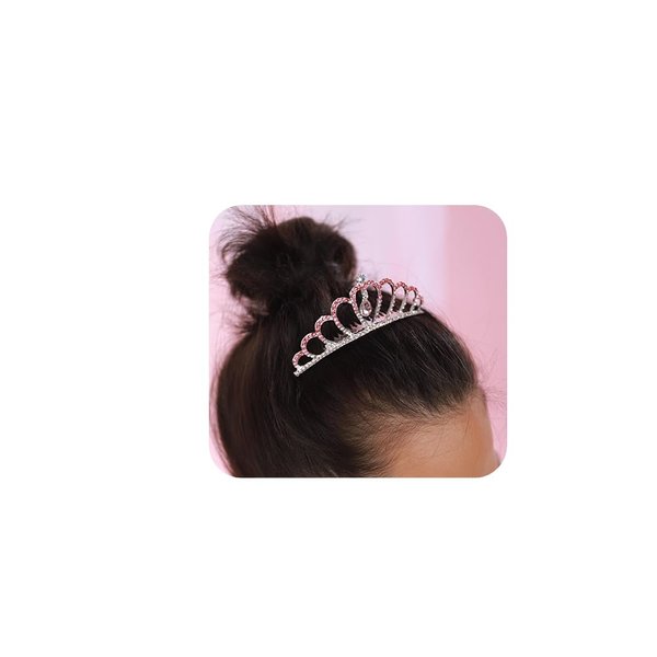 JWICOS Small Princess Comb Mini Pink Crystal Hair Comb Rhinestone Hair Accessories Comb Headband Decorations for Women (pink)