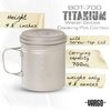 Vargo BOT - 700 | Titanium Cooking Pot and Water Bottle with Foldable Handles and Watertight Lid | 700ml (23 oz.) Durable & Lightweight Model T-466