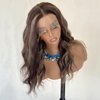 VASTCURY Auburn Brown 13x4 Front Lace Wig Mixed Ash Blonde Body Wave 4/27 Colored Synthetic Fiber Piano Wigs 18Inch for Women