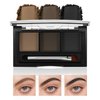 AFGHOUZ 3 Colors Eyebrow Powder Set, Brow Powder Makeup Palette, Defining and Sculpting Brows, Waterproof Eye Contour Kit with Brush Applicator