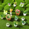 IMIKEYA Miniature Dollhouse Plant Flowers: 15pcs Mini Dollhouse Potted Plants Artificial Tiny Plants Fake Greenery Ornament Potted Plant Flower Model Micro Landscape Dollhouse Furniture Decor