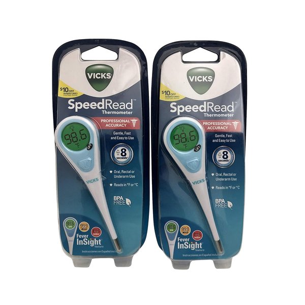 Vicks SpeedRead Digital Thermometer [V912US] 1 Each (Pack of 2)