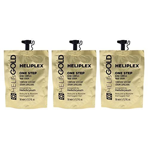 Helis Gold Heliplex One Step Hair Serum for Unisex - 1.7 oz Serum - Pack of 3