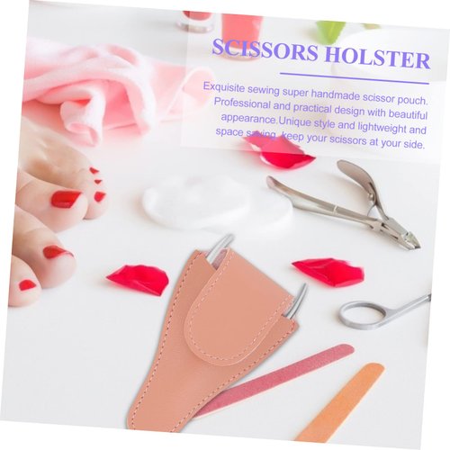 3pcs Protective Case for Nail Clippers Nail Protector Leather Embroidery Macrame Supplies Crochet Accessories Nail Nippers Cuticle Nail Scissor Storage Holder Pu