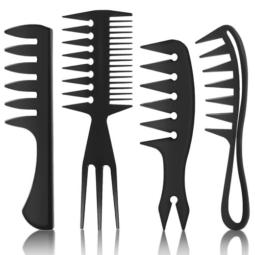 Aphrordity 4 Pcs Styling Comb for Men Pompadour Hairstyling Wide Tooth Comb for Curly Hair Slicked Back Hair Comb for Men Saloon Professional Hairstyle Comb