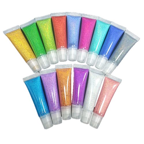 GL-Turelifes Mermaid Sequins Fine Glitter Gel Body Hair Thin Glitter Gel Festival Glitter Cosmetic for Face Hair Nails Stage Bride Makeup Long Lasting Sparkling 15ml (Colorful Pink)