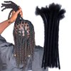 YONNA Human Hair Microlocks Sisterlocks Dreadlocks Extensions 20Locs Full Handmade (Width 0.4cm) 20inch Natural Black #1B