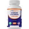 Vitamatic Sodium Chloride 1000mg, 365 Tablets - Salt Tablets, Non-GMO, Gluten Free - Electrolytes Replenisher Hydration Drink