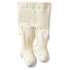 Jefferies Socks Baby Girls' Seamless Organic Cotton Tights, Ivory, 6 18 Months