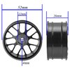 4Pcs Vgoohobby Aluminum Wheel Rims 12mm Hex Hub Width 26mm Compatible with 1/10 Tamiya TT-01 Kyosho RedCat Sakura HSP HPI 1/10 On-Road Racing Touring RC Drift Car (Black)