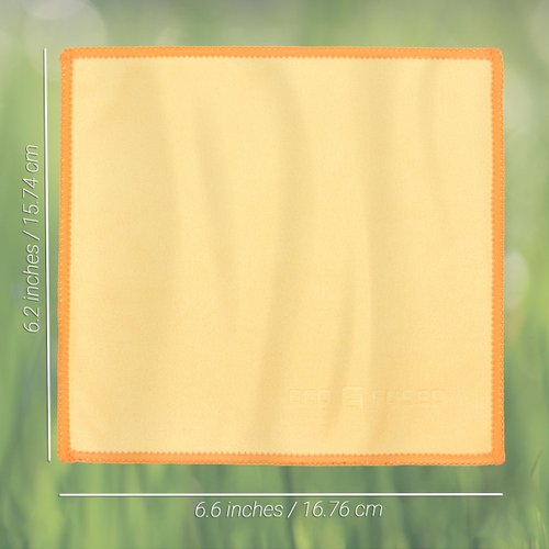 ECO-FUSED Microfiber Cleaning Cloths Double-Sided - 5 Pack - 6.6 x 6.2 inch - Microfiber and Suede Cloth for Smartphones, LCD TV, Tablets, Laptop Screens, Camera Lenses (Yellow)